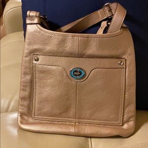 COPY - COACH Metallic Champagne Gold Pebble Leather Bag